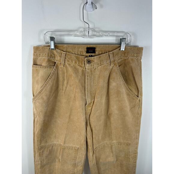 Y2K Tommy Jeans Double Knee Jeans Tan Utility Size 36x32 Streetwear - Picture 8 of 12